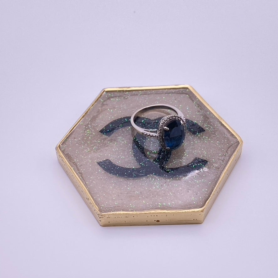 Pretty CC Ring & Jewelry Holder Dish (Hexagon)