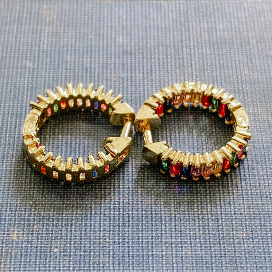 Over & Under the Rainbow Huggie Hoop Earrings