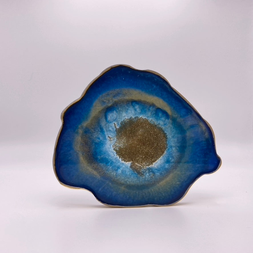 Royal Azure Geode Resin Coasters