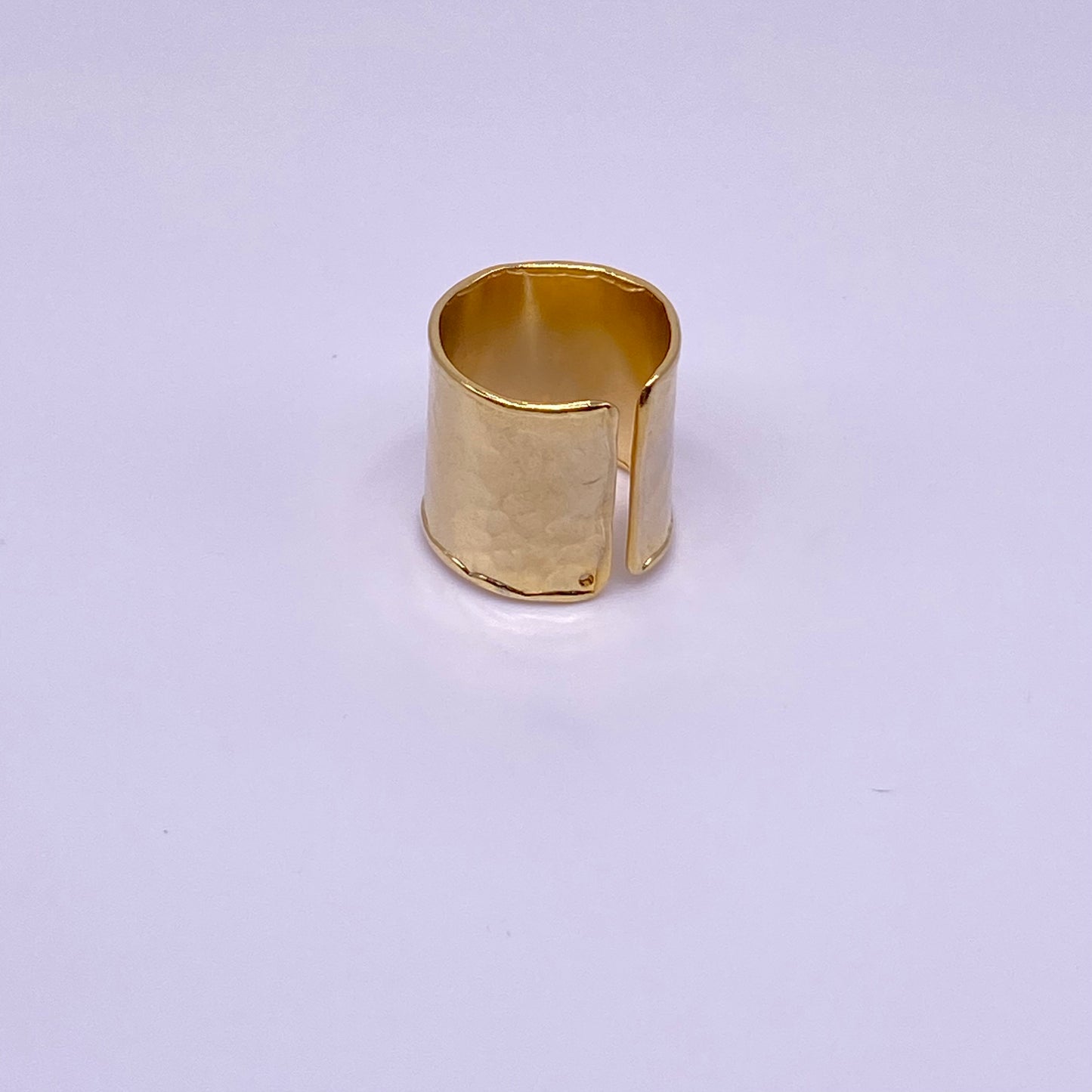 Hammered Wide Band Ring