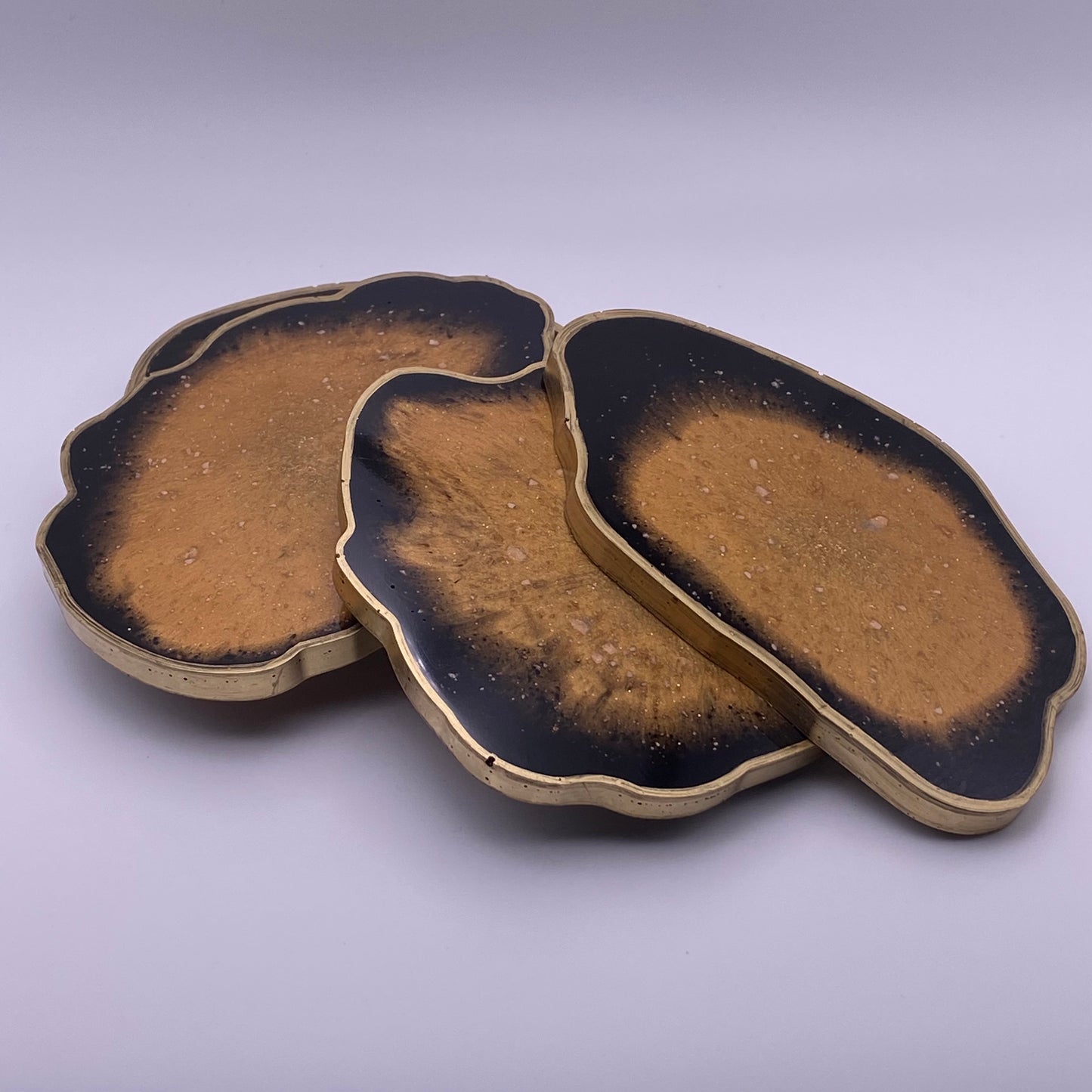 Gold Dust Woman Geode Resin Coasters