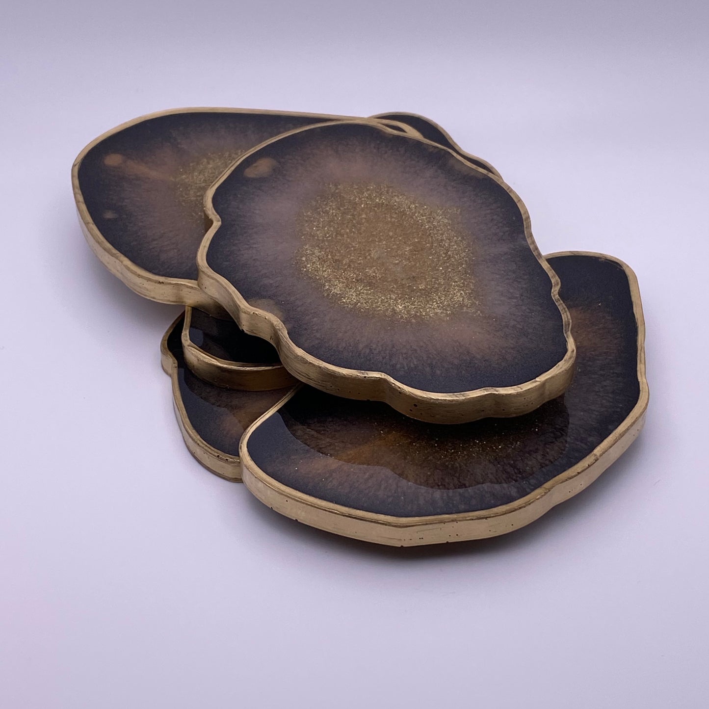 Gold Dust Woman Geode Resin Coasters